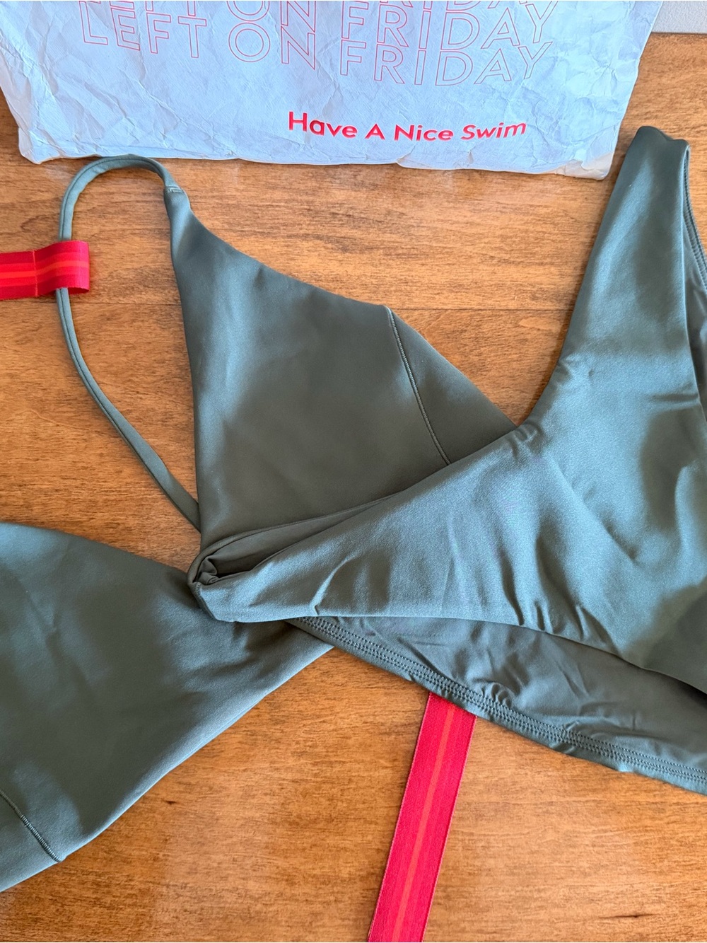 NWT Left On Friday “Agave” Green Bikini Set